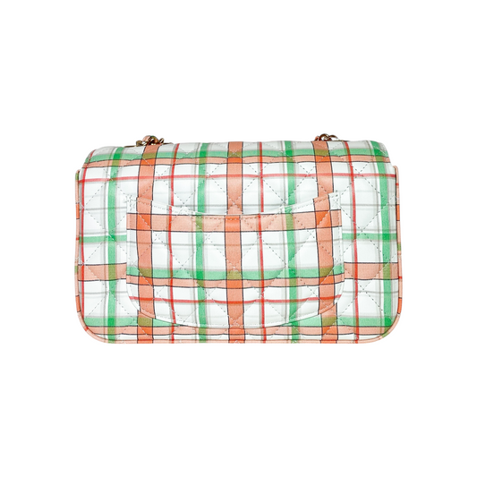 Chanel White Plaid Mini Rectangle