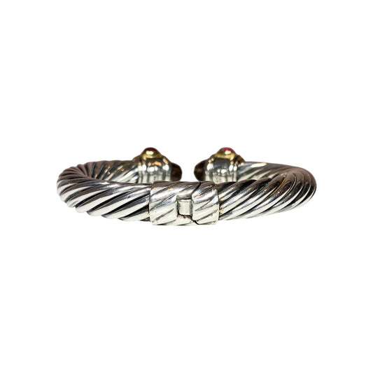 David Yurman Gold Smoky Quartz 925 Sterling Silver Cable Cuff