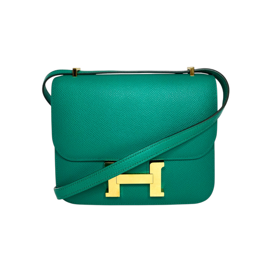 Hermes Constance 18 Vert Jade Epsom Gold Hardware