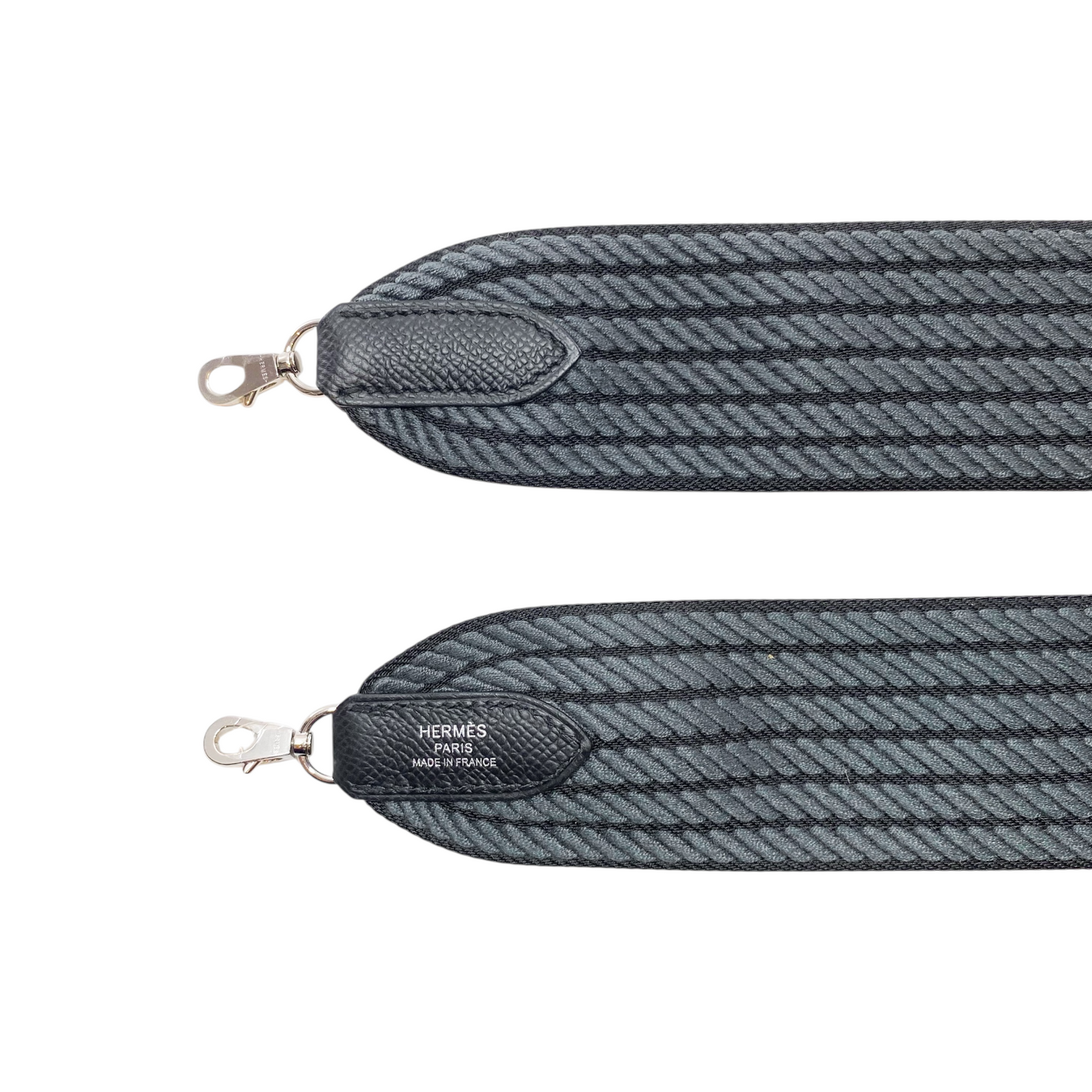 Hermes Noir Gris Misty Toile Mini Kelly 20 Bag Strap