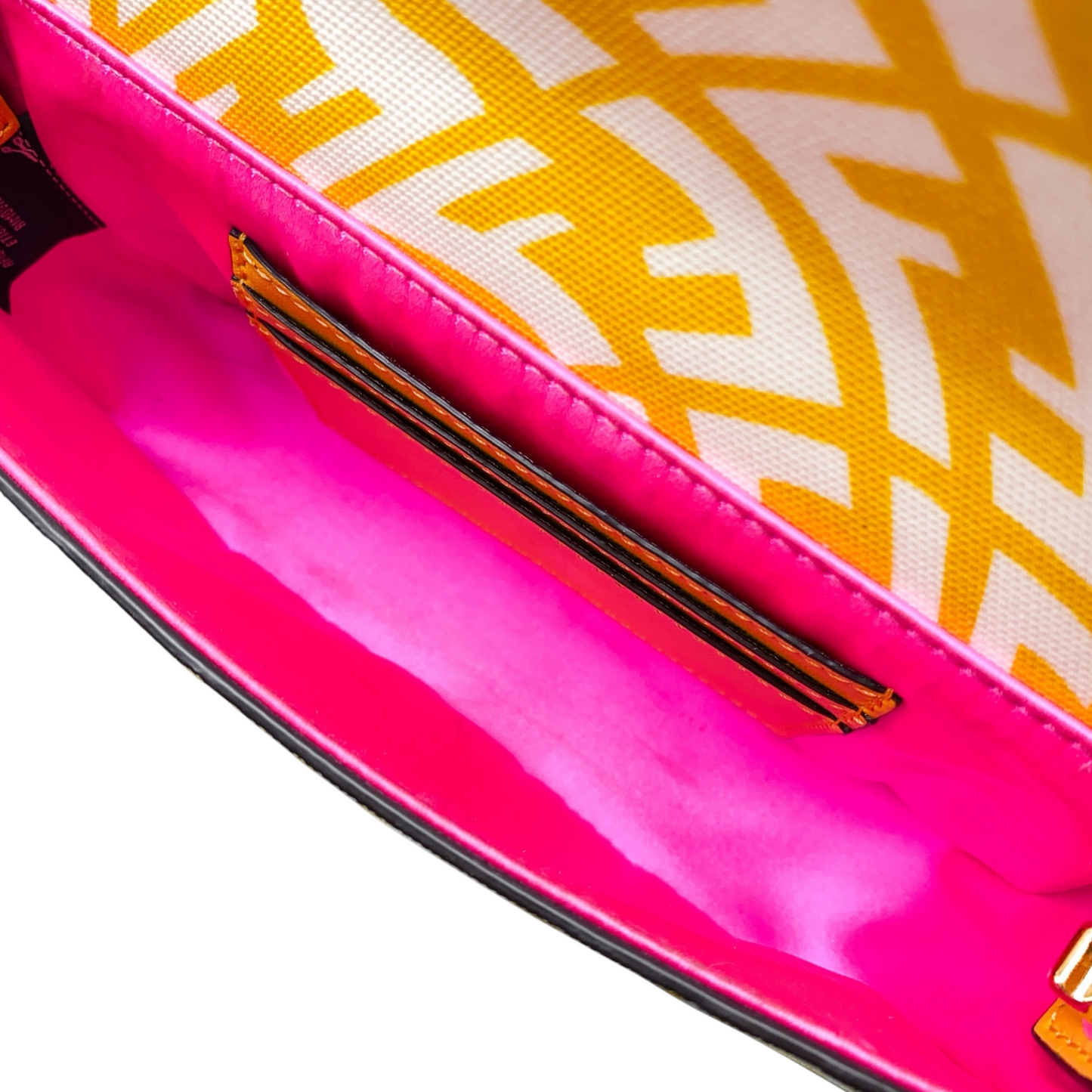 Fendi X Sarah Coleman Mimosa Yellow White Mini Vitello King FF Vertigo Baguette 1997