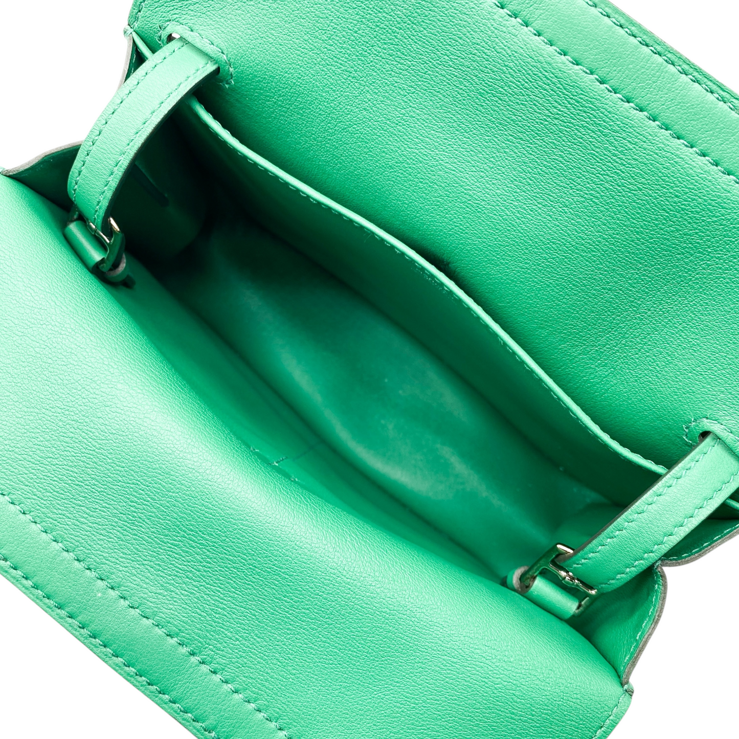 Hermes Halzan 22 Mini Vert Vertigo Swift Palladium Hardware