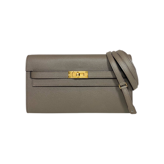 Hermes Kelly To Go Etain Epsom Gold Hardware