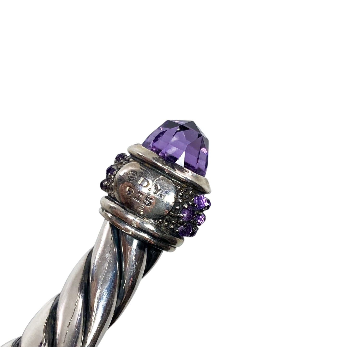 David Yurman Amethyst 925 Sterling Silver Cable Cuff