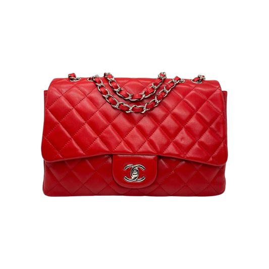 Chanel Red Jumbo Single Flap Bag