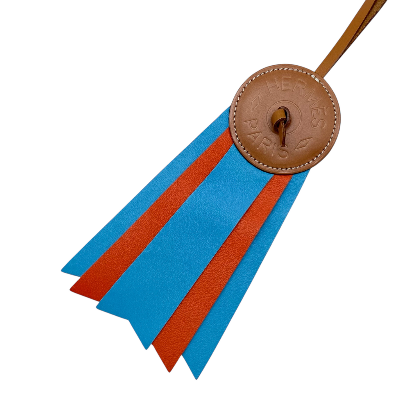 Hermes Gold Orange Blue Clochette Paddock Flot Bag Charm