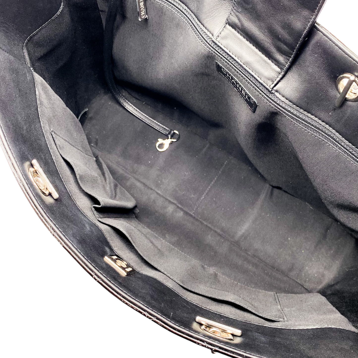 Chanel Black Patent Shopper Tote