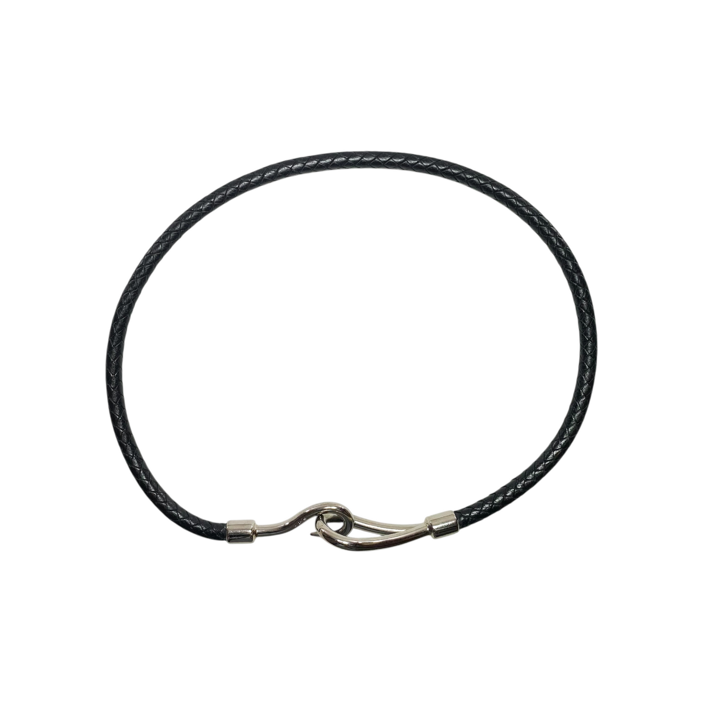 Hermes Black Jumbo Hook Choker Necklace