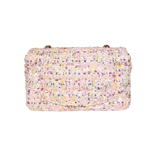 Chanel Light Pink Tweed Mini Rectangle