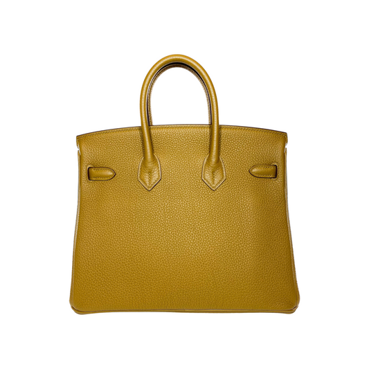 Hermes Birkin 25 Bronze D’or Bleu Brume Verso Togo Palladium Hardware