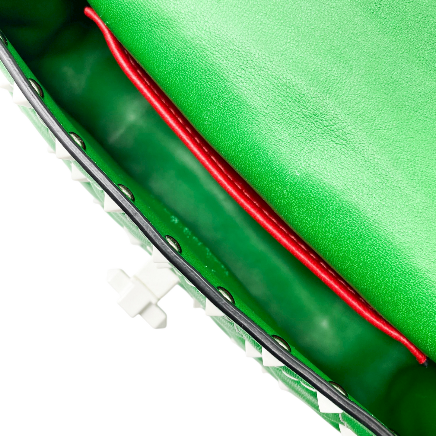 Valentino Peppermint Rockstud Spike Top Handle Shoulder Bag