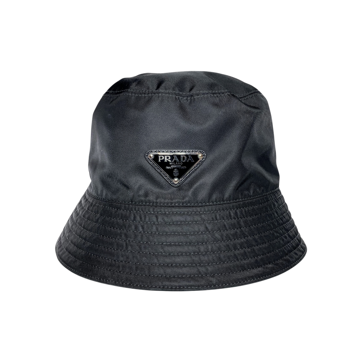 ハット PRADA Logo bucket hat Black Prada Black Logo Bucket Hat | Consign of the Times ™