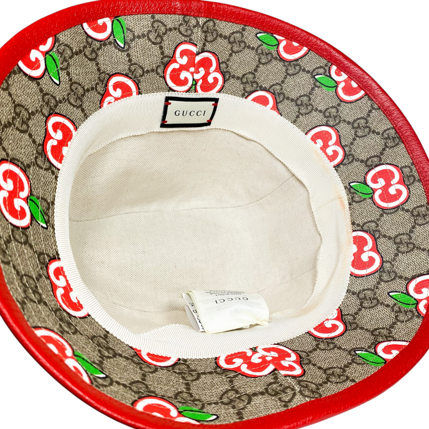Gucci Red Apples Monogram Bucket Hat