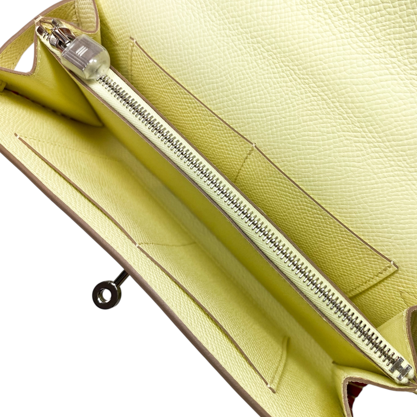 Hermes Kelly To Go Tressage Jaune Milton Rouge Epsom Palladium Hardware