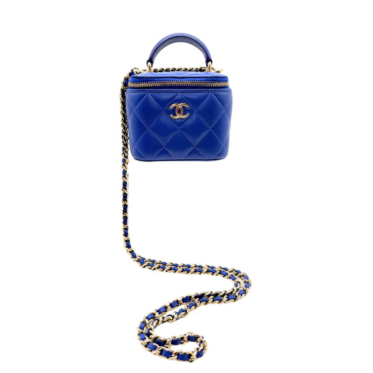 Chanel Royal Blue Vanity Top Handle Mini