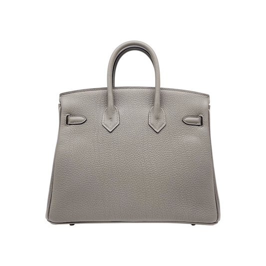 Hermes Birkin 25 Etain Togo Palladium Hardware