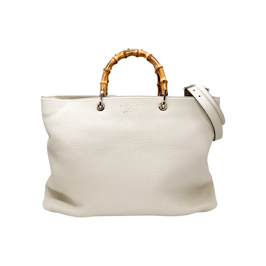 Gucci Ivory Bamboo Shopping Tote