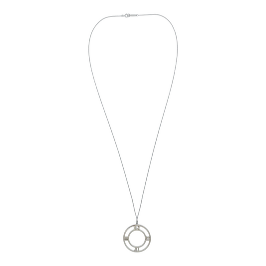 Tiffany & Co. 18k White Gold Diamonds Atlas Open Pendant