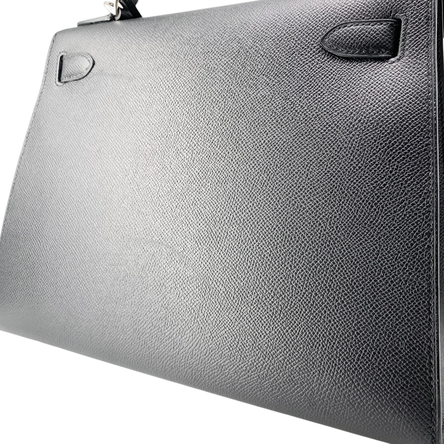 Hermes Kelly 28 Black Epsom Palladium Hardware