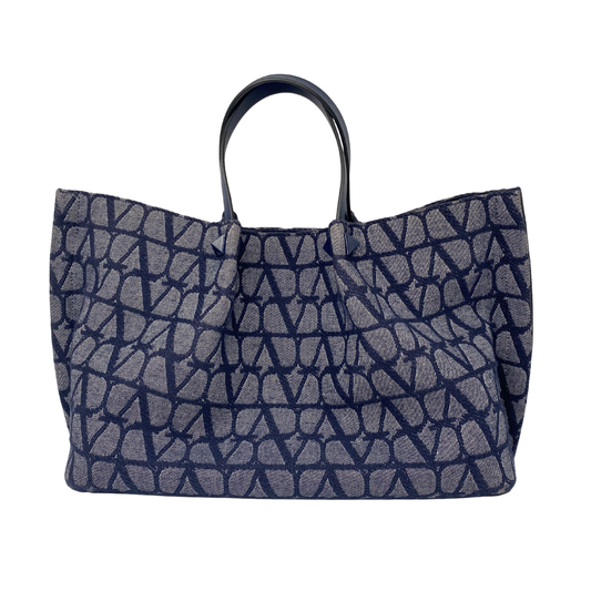 Valentino Denim VLogo Tote w Pouch