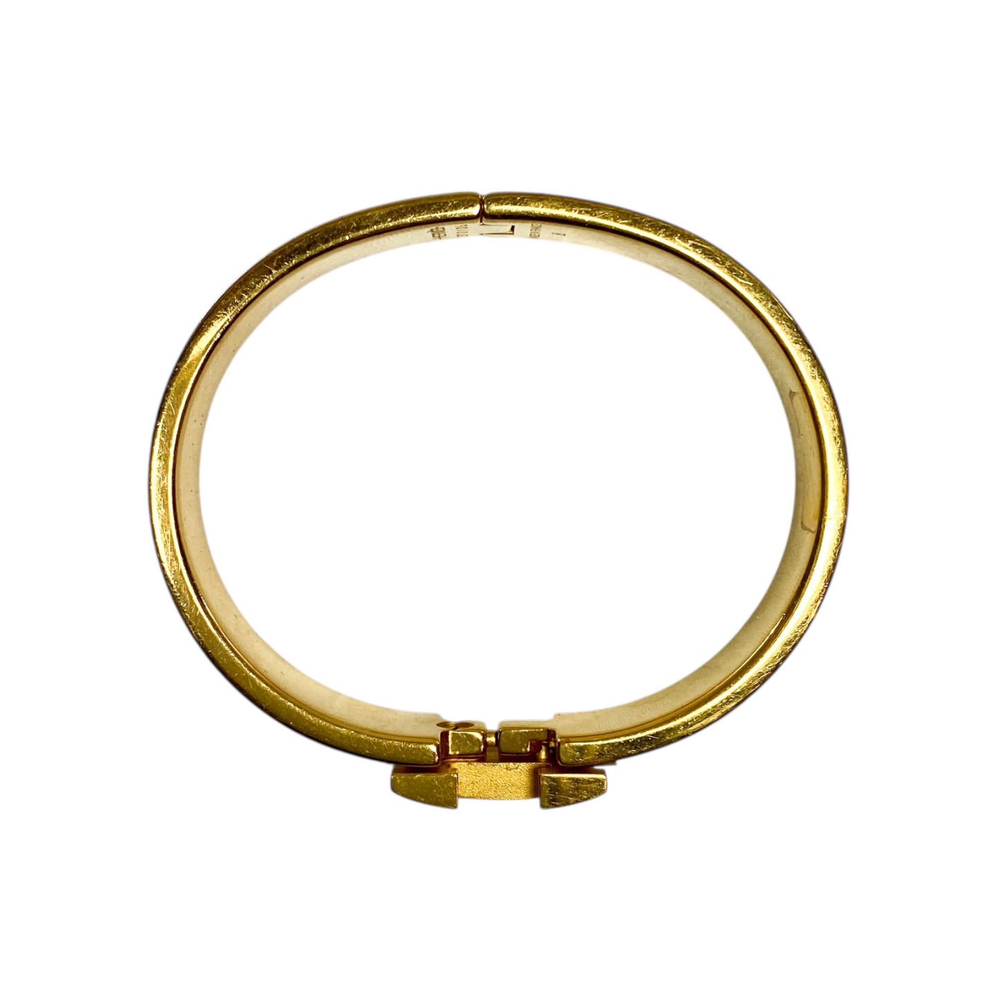 Hermes White Narrow Clic Clac H Bracelet