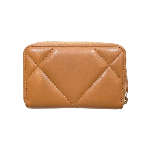 Chanel 19 Caramel Zip Around Card Holder