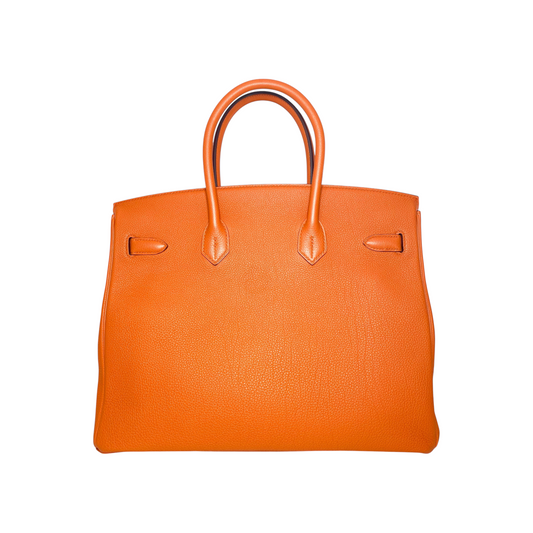 Hermes Birkin 35 Orange Togo Palladium Hardware