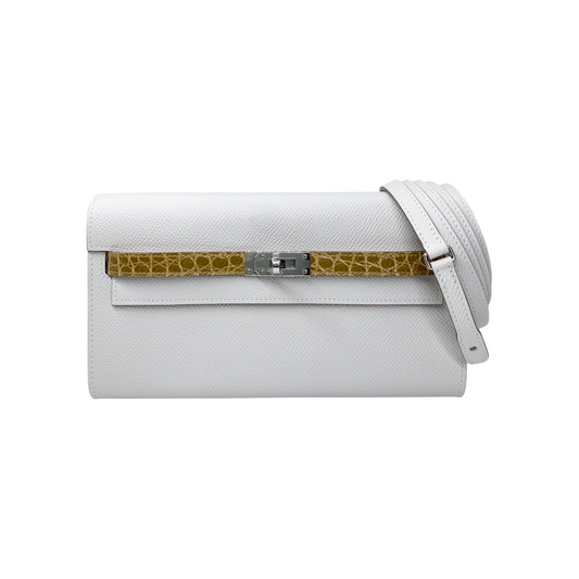 Hermes Kelly To Go Touch Craie Epsom Miel Niloticus Crocodile Palladium Hardware