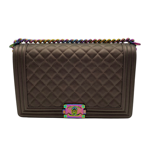 Chanel Bronze Iridescent Old Large Boy Bag