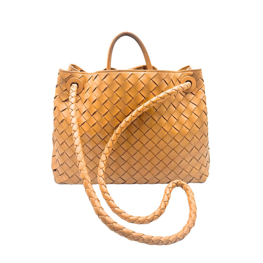 Bottega Veneta Dark Beige Andiamo Medium Bag
