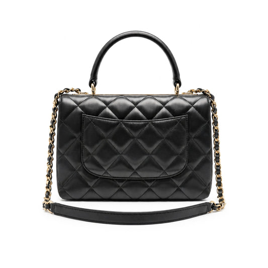 Chanel Trendy Black Top Handle Flap Bag