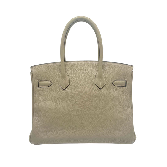 Hermes Birkin 30cm in Sauge Clemence with Gold-tone Hardware
