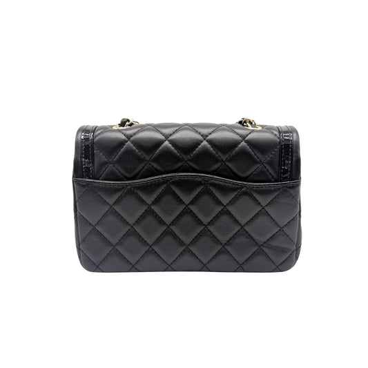 Chanel Black on Black Patent Trim Mini Crossbody Bag