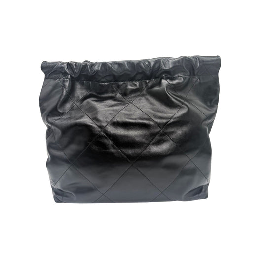 Chanel 22 Black Small Rhodium Hardware Hobo