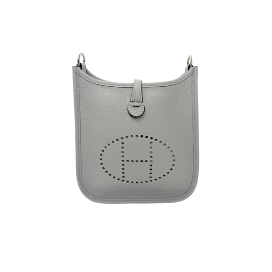 Hermes Blue Glacier Evelyne Crossbody Tres Petit Modele