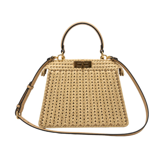 Fendi Raffia Medium Peekaboo Handbag