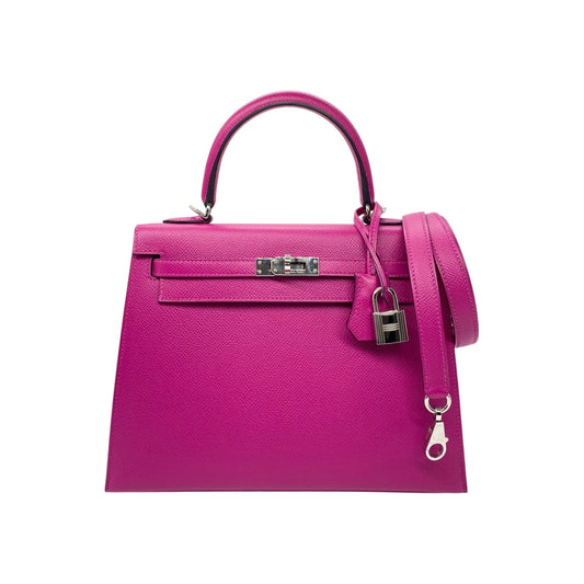 Hermes Kelly 25 Rose Poupre Epsom Palladium Hardware