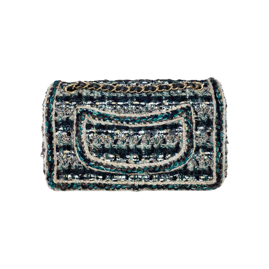 Chanel Multicolor Tweed Braid Flap Bag