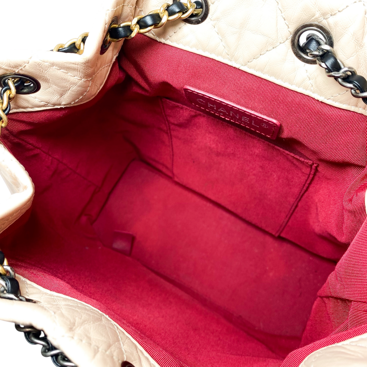 Chanel Beige Black Gabrielle Backpack