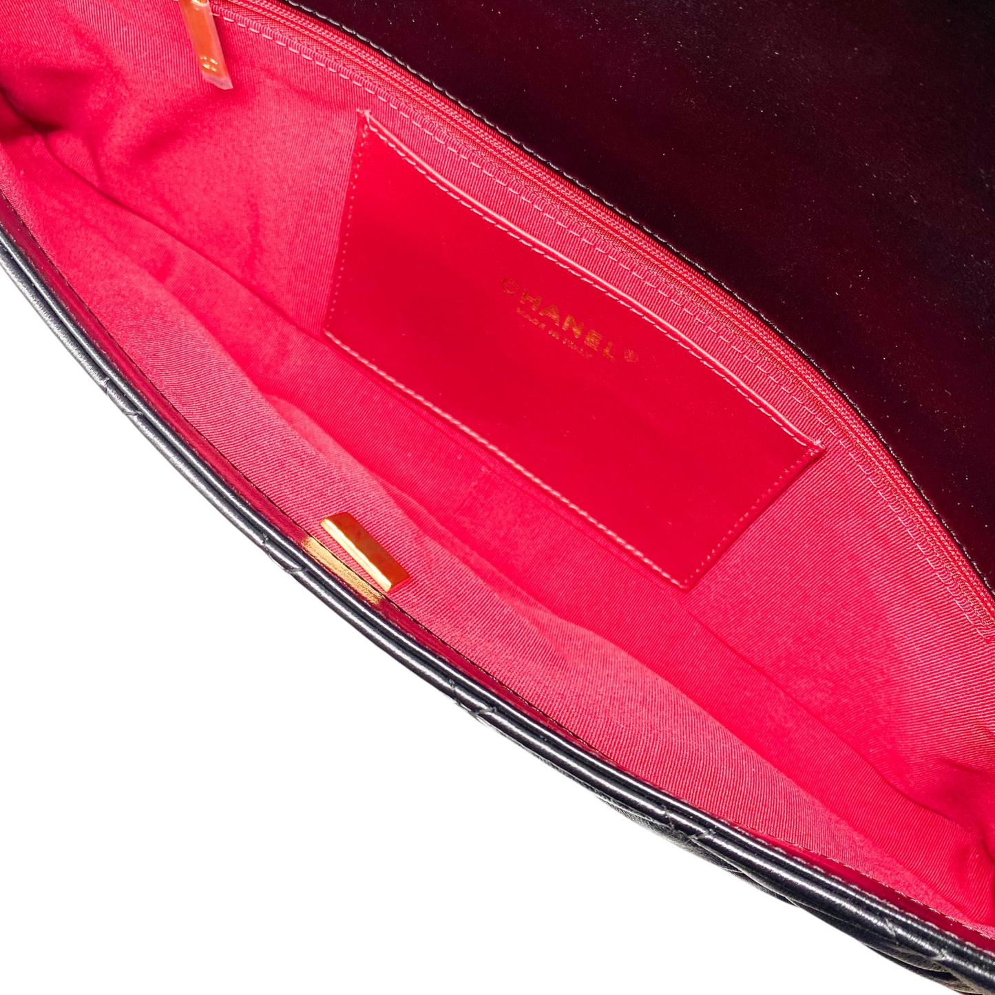 Chanel Black Glazed Maxi Clutch