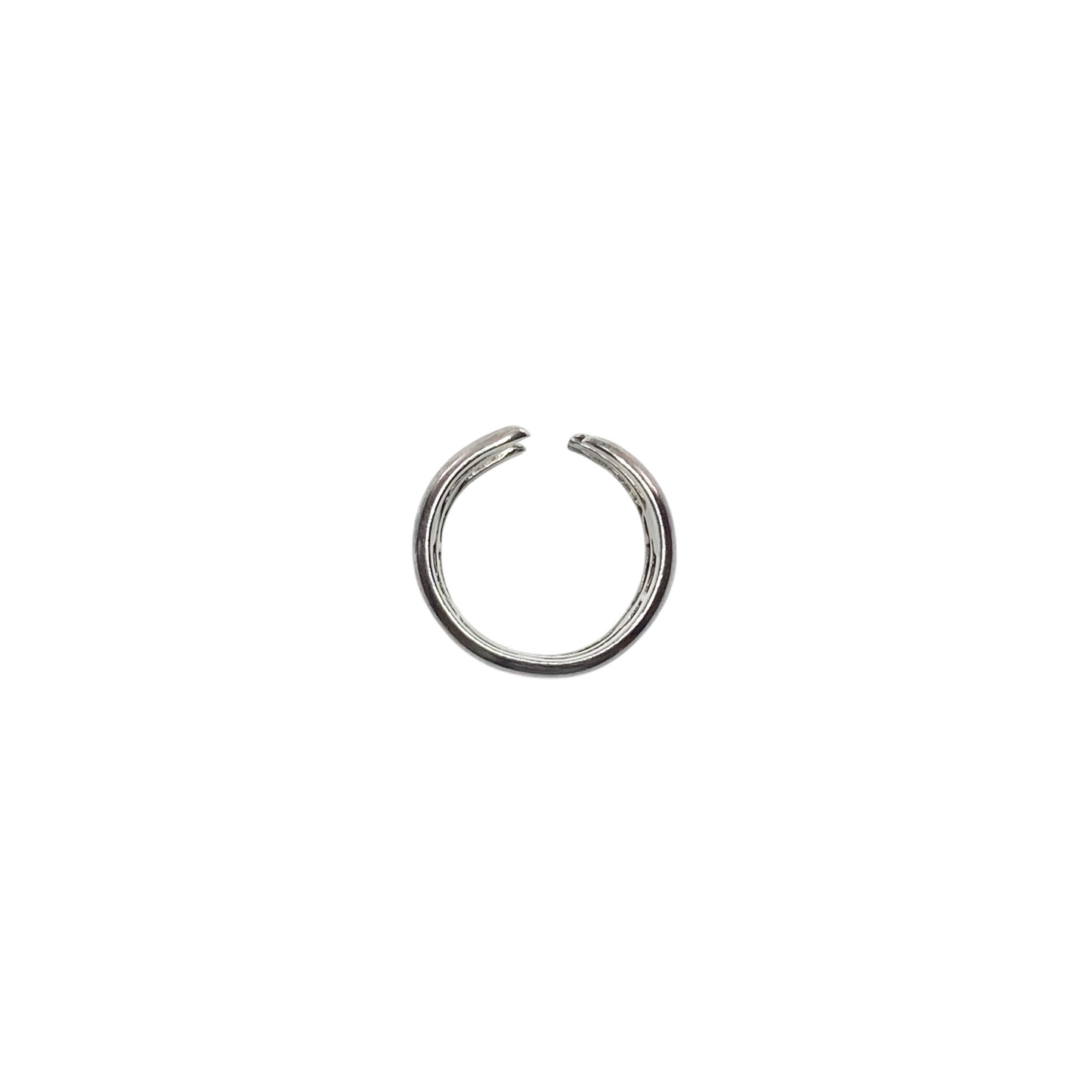 Chanel Silver Logo Stacked Ring