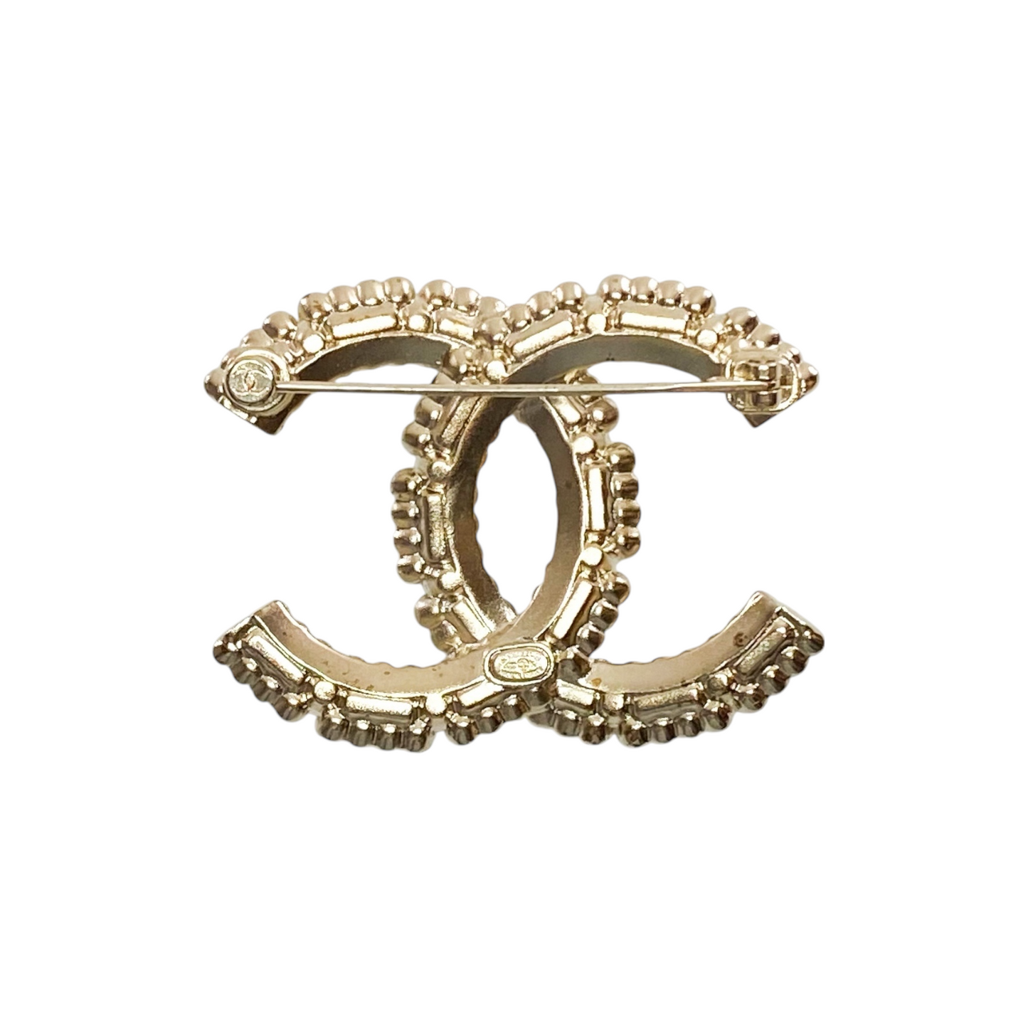 Chanel CC Crystal Baguette Pearl Brooch
