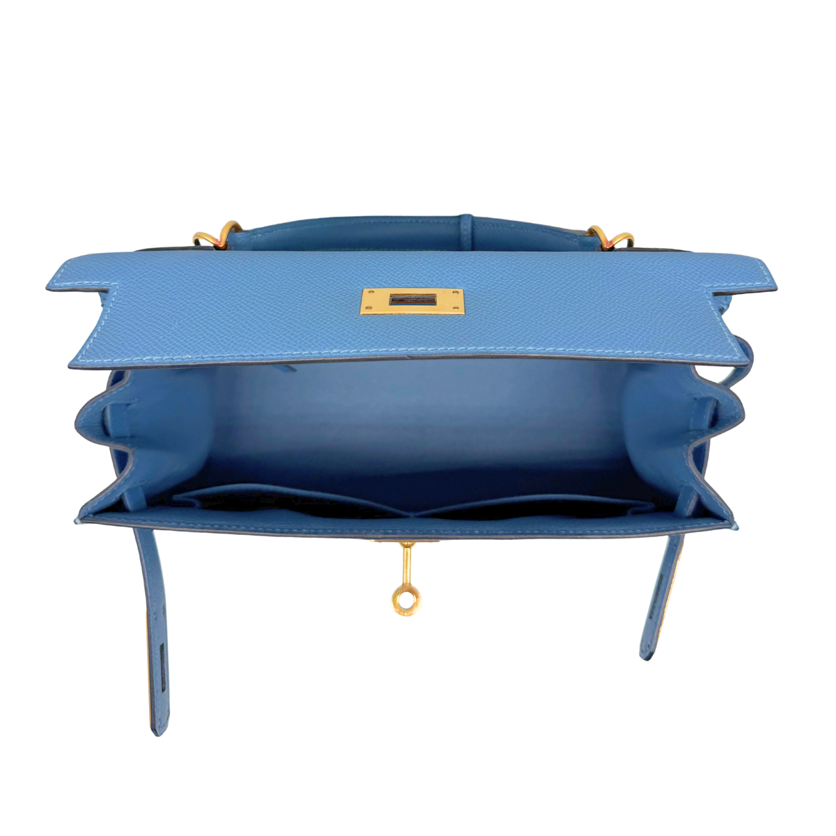 Hermes Kelly 28 Sellier Blue Brighton Epsom Gold Hardware