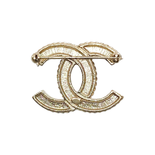 Chanel CC Crystal Pearl Brooch