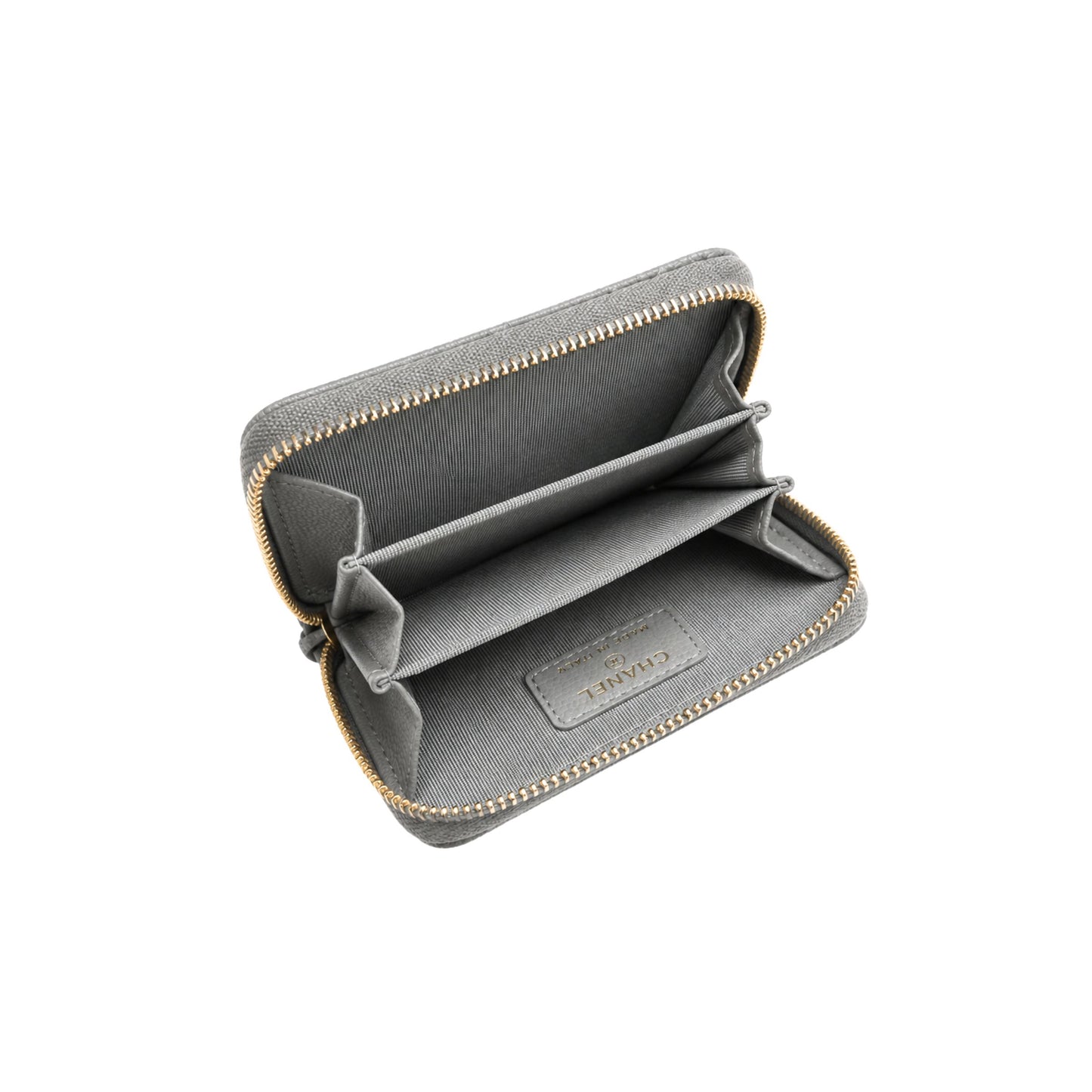 Chanel Grey Caviar Zippy Wallet