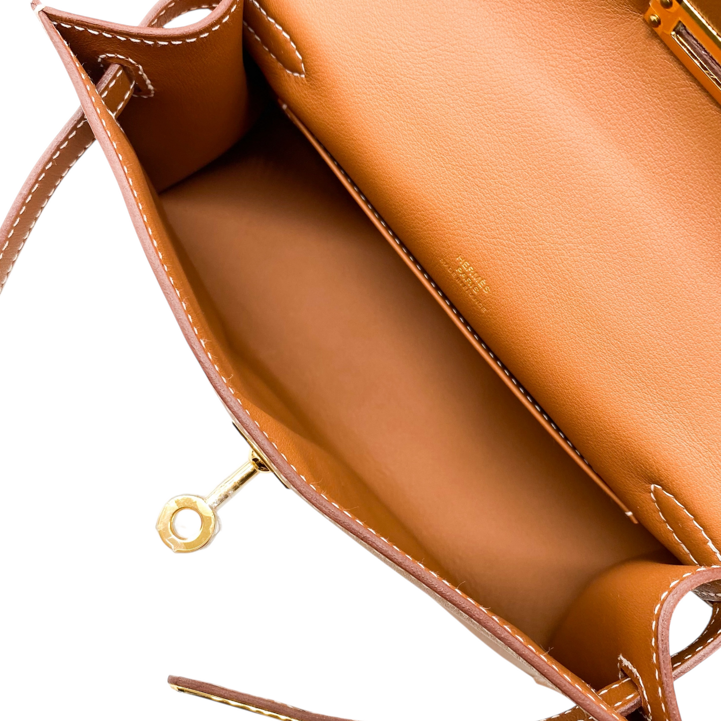 Hermes Kelly Pochette Gold Swift Gold Hardware