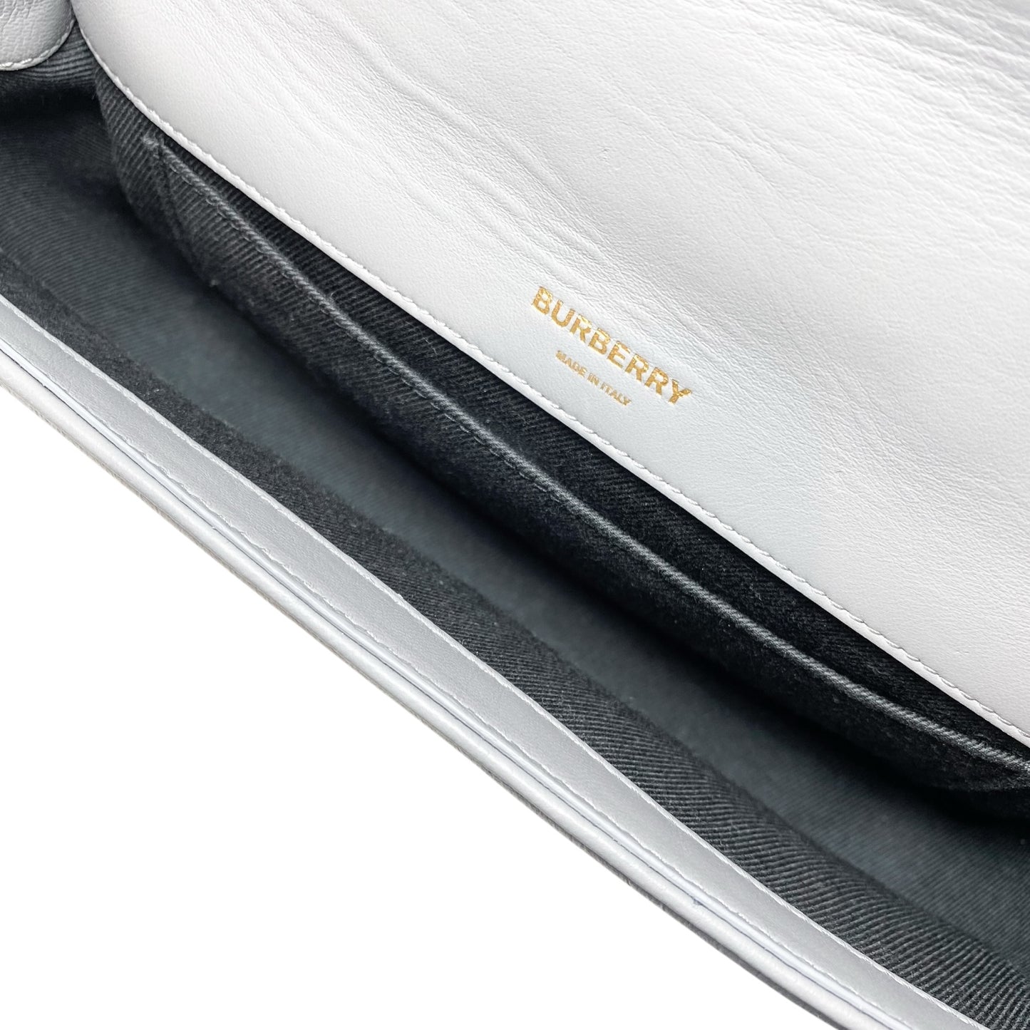 Burberry Grey Quilted TB Logo Lola Flap Bag