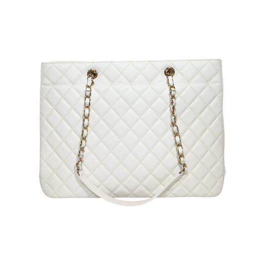 Chanel White Timeless Shopping Tote Bag