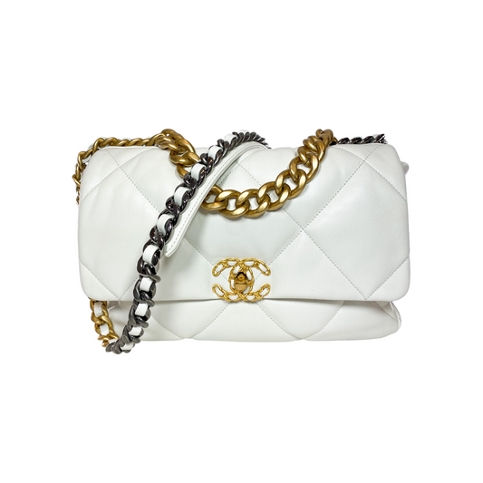 Chanel 19 White Large