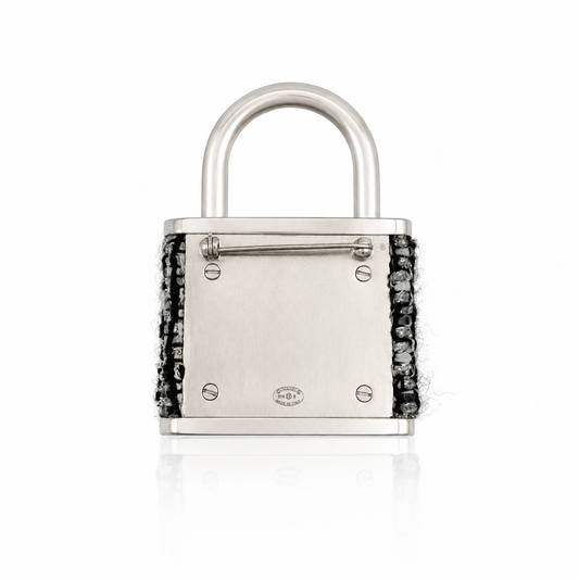 Chanel Tweed Padlock Brooch